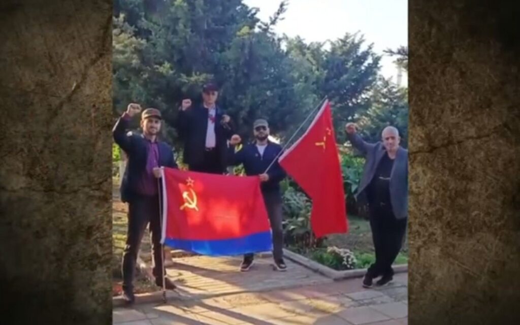 Bakıda SSRİ bayrağı qaldıranlar həbs olundu – VİDEO