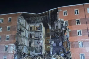 Goranboyda bina belə çökdü – VİDEO