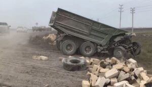 Bakı-Qazax yolunda yük maşınları toqquşdu – FOTOLAR