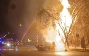 Bakıda qəza: Yol kənarındakı qaz borusu partladı – VİDEO