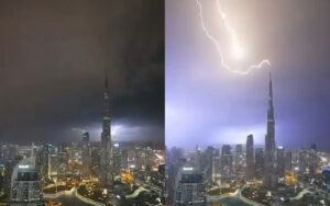 “Bürc Xəlifə”yə ildırım düşdü – ANBAAN VİDEO