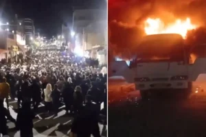 Qonşu ölkədə gərginlik artır: Bayraqlar endirildi, şura binası yandırıldı