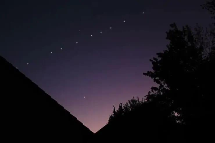 Lənkəranda səmada işıqlar düzüldü – VİDEO