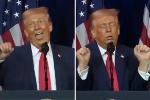 Trampın kürsüdə etdiyi hərəkətlər müzakirələrə səbəb oldu – VİDEO